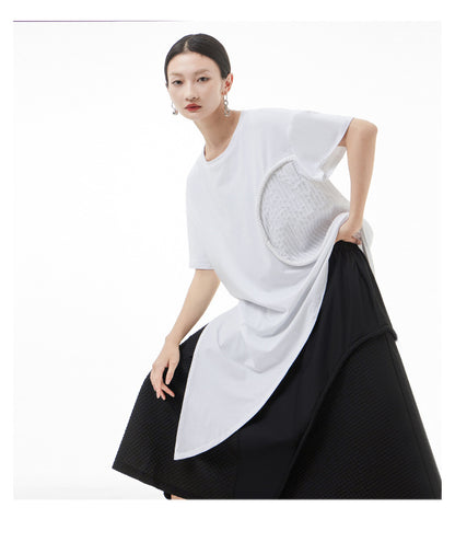 Simple Irregular Design Summer Women T Shirts