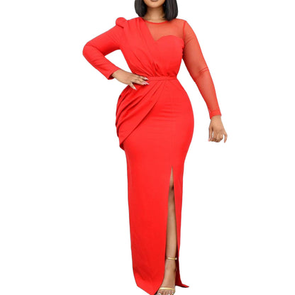 Sexy Split Front Plus Sizes Women Long Party Dresses