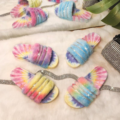 Fashion Women Colorful Flat Summer Slippers-STYLEGOING