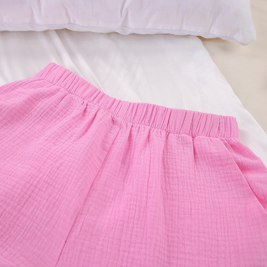Women Cotton Two Pieces Shirts and Crop Shorts Sets