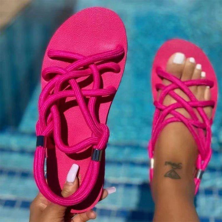 Summer Plus Sizes Flat-bottomed Beach Beach Sandals-STYLEGOING