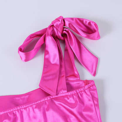 Sexy Satin Backless Vest Crop Tops for Women