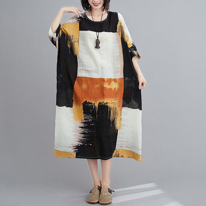 Casual Round Neck Plus Sizes Women Cozy Dresses