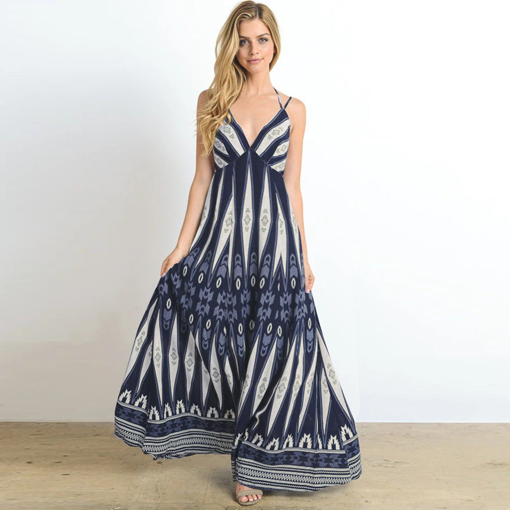 Summer Backless Sexy Long Beach Dresses