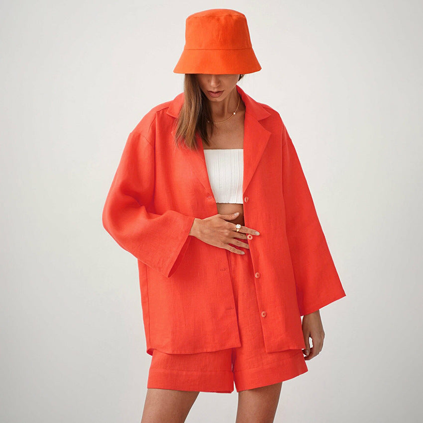Casual Cotton Summer Women Out Suits