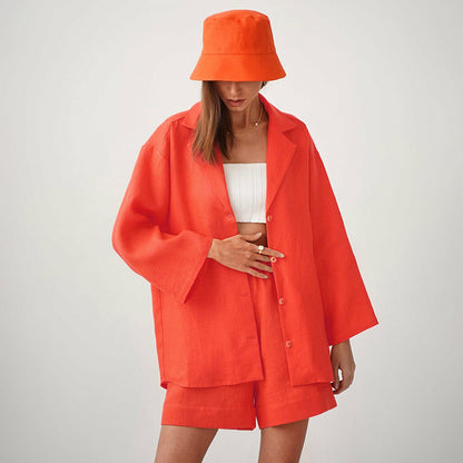 Casual Cotton Summer Women Out Suits