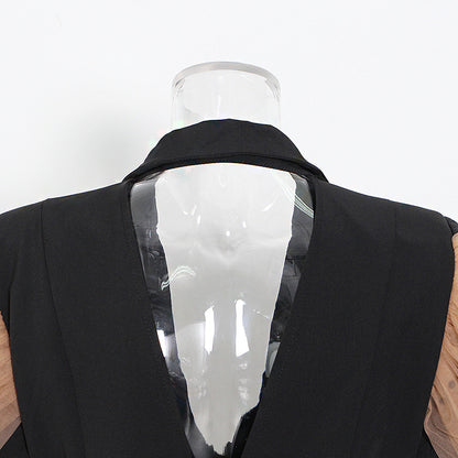 Designed Black Blazer Tops for Women
