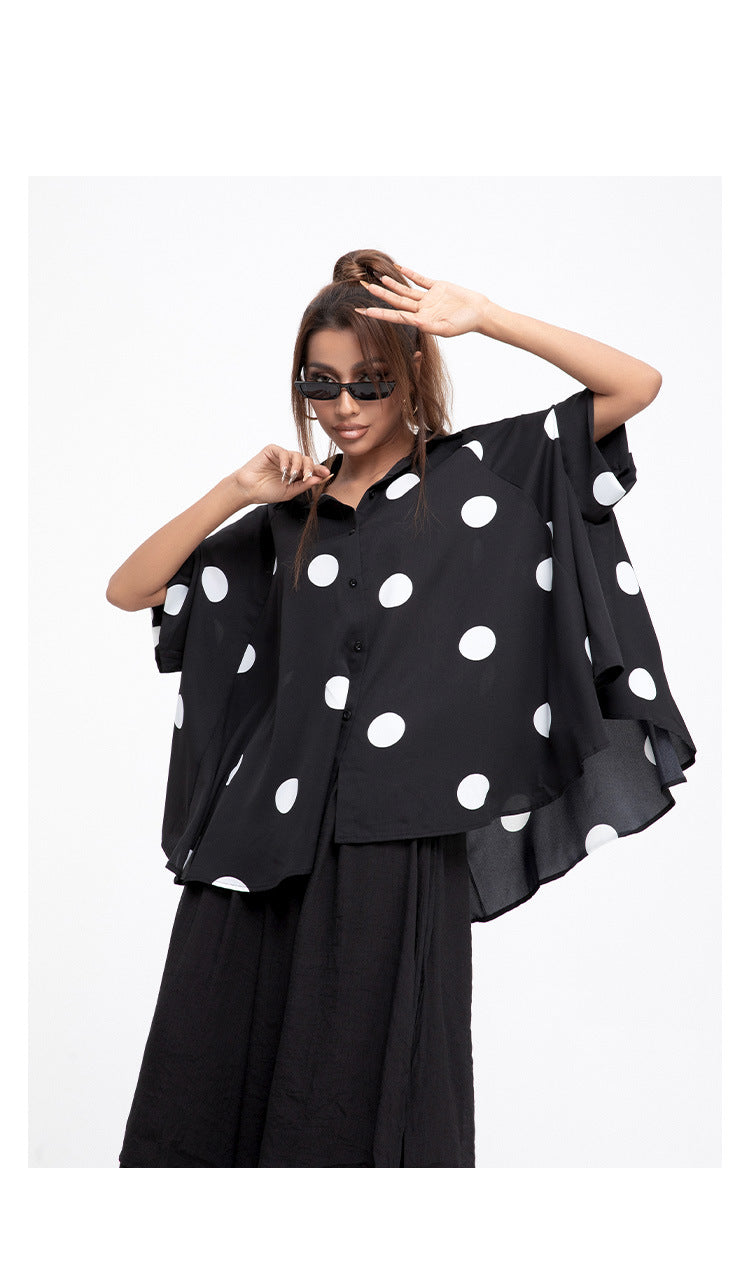 Women Polk Dot Summer Chiffon Shirts