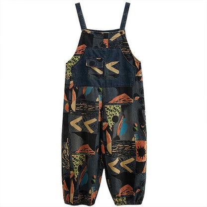 Vintage Plus Sizes Fashion Demin Jumpsuits-STYLEGOING