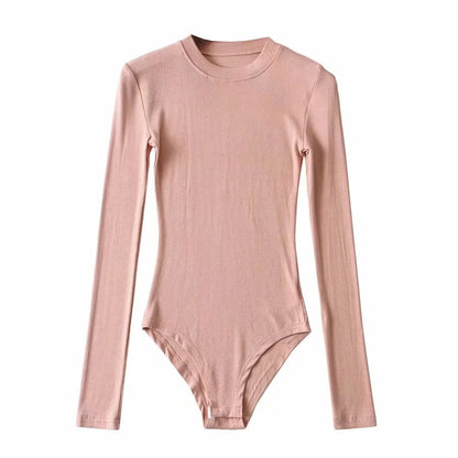 Sexy Tight Round Neck Long Sleeves Romper Shirts