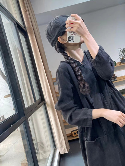 Vintage Women Leisure Long Sleeves Rompers-STYLEGOING