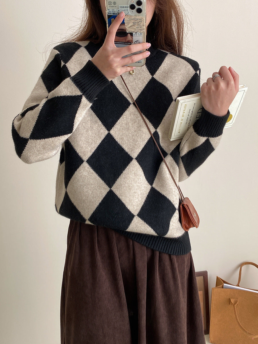 Vintage High Neck Pullover Sweaters for Women