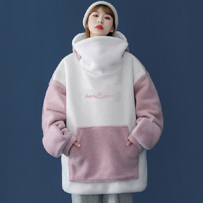 Warm Shark Fleece Plus Sizes Hoodies Top