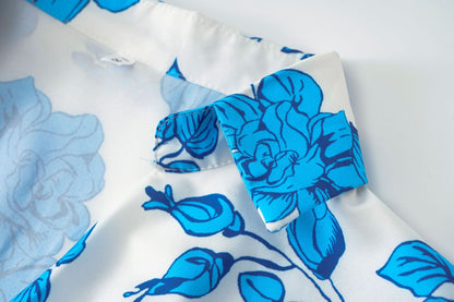 Elegant Floral Print Long Sleeves Fall Dresses