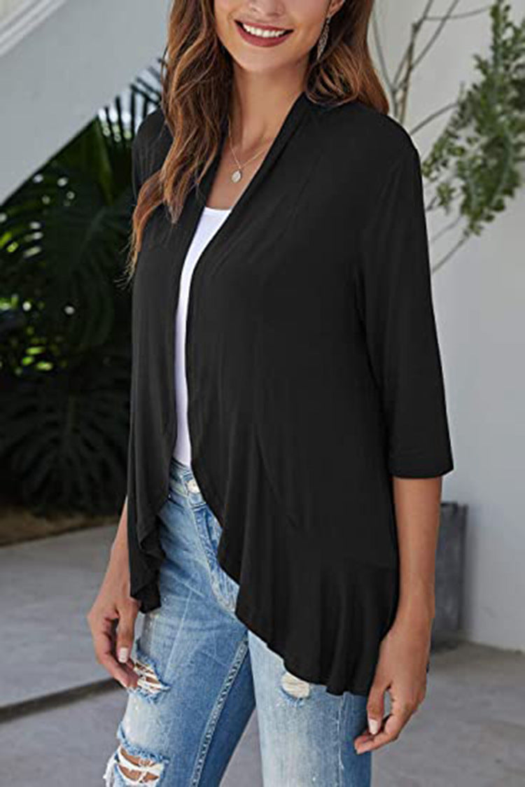 Casual 3/4 Sleeves Cardigan Tops for Women