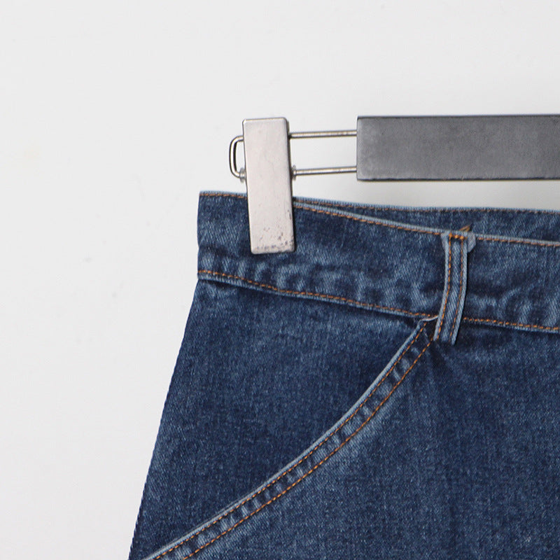 Designed Women High Waist  Split Front Denim Skirts