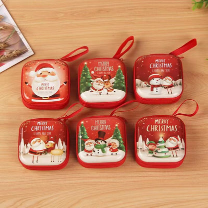 Merry Christmas Square Shaped Coins Storage Bag 10pcs/Set