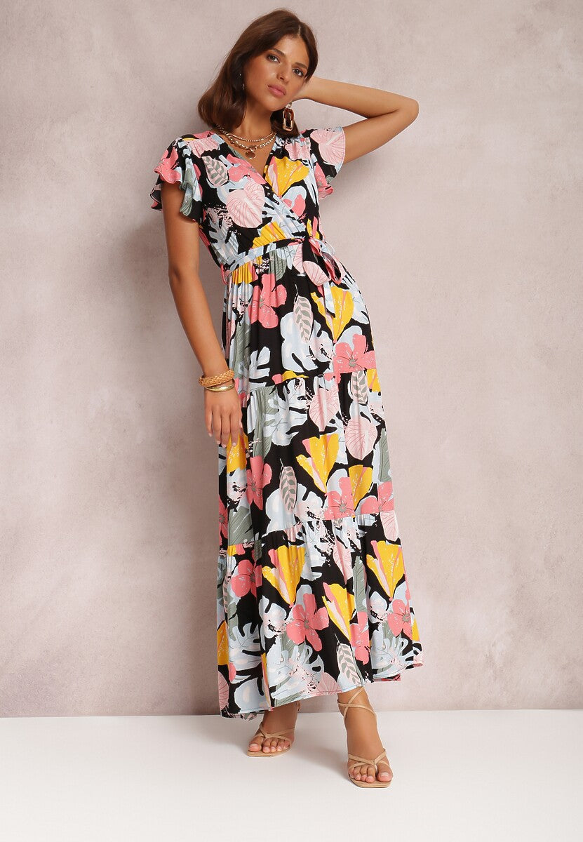 Casual Summer Floral Print Short Sleeves Women Dresses
