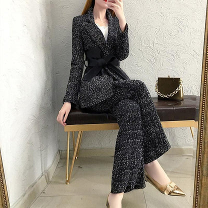 Classy Wool Fall Blazer & Pants Women Outfits