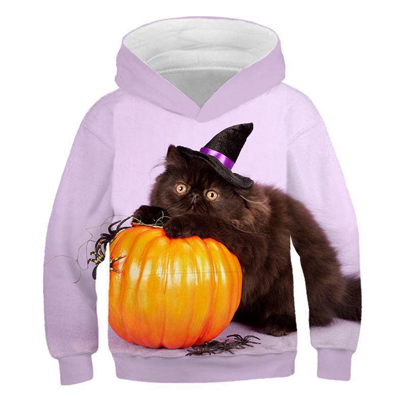 3D Print Halloween Cartoon Cat Hoodies-STYLEGOING