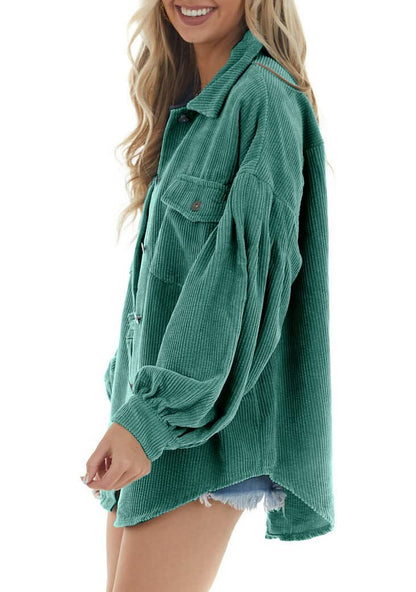 Casual Corduroy Long Sleeves Fall Shirts