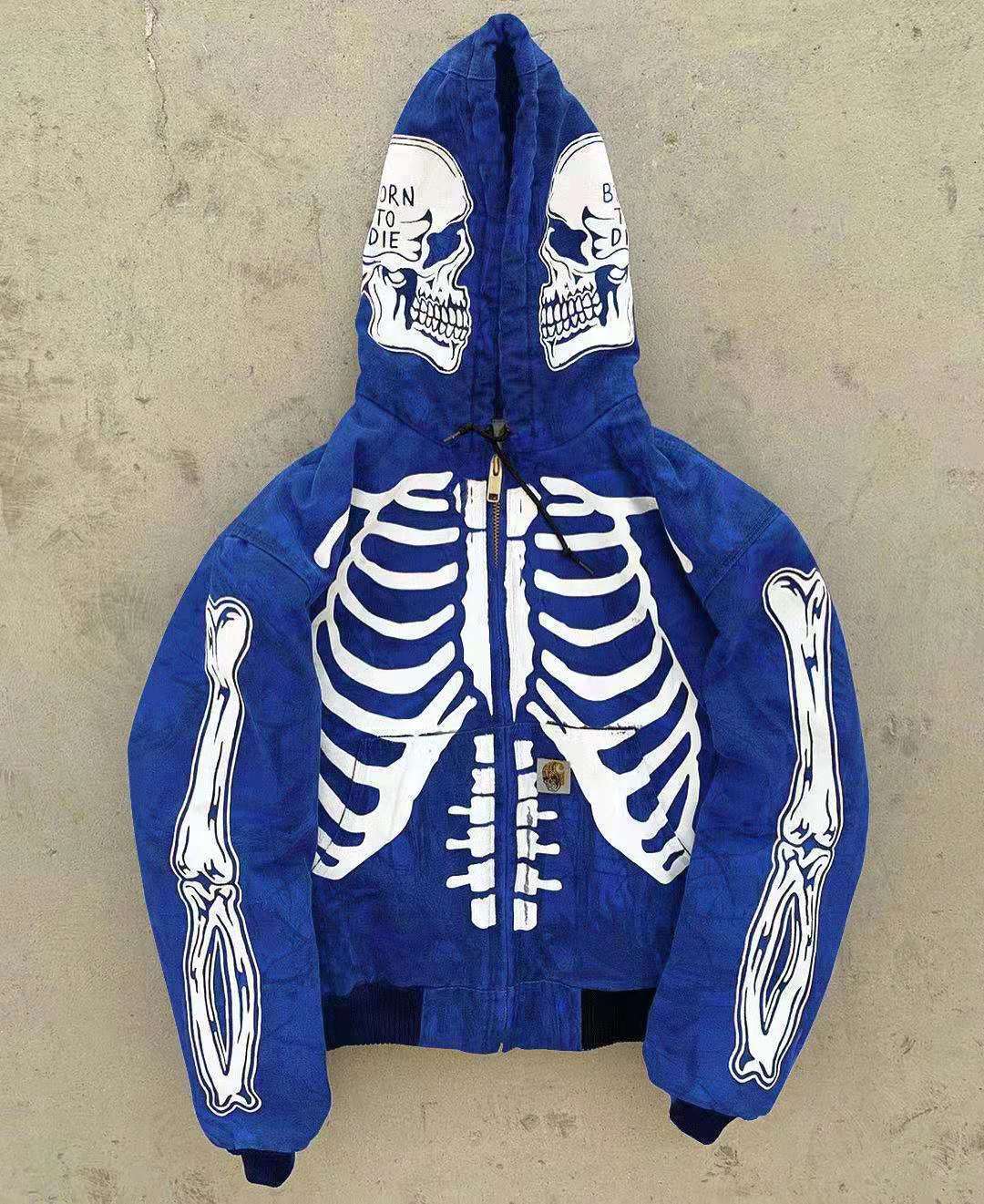 Women Flower Skull Long Sleeve Hoodies Sweater