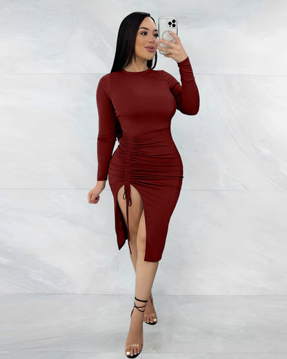 Sexy Drawstring Design Sheath Dresses for Women