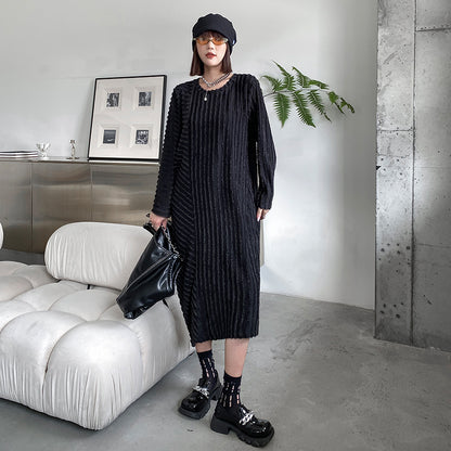 Vintage Black Long Cozy Dresses