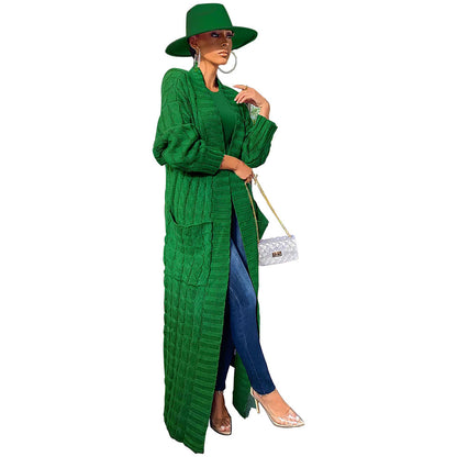 Casual Long Knitted Cardigan Overcoats for Women