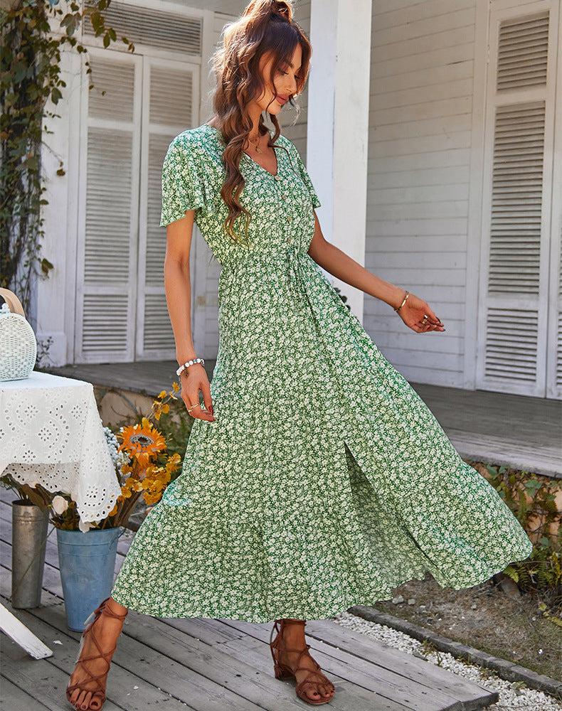 Summer Drawstring Holiday Dresses for Women