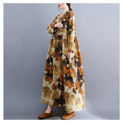 Floral Design Plus Sizes Fall Dresses
