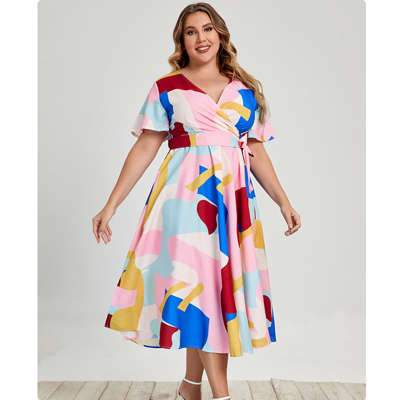 Summer Short Sleeves Plus Sizes Dresses