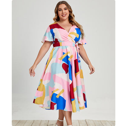 Summer Short Sleeves Plus Sizes Dresses