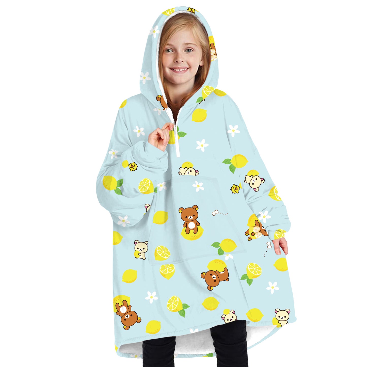 Soft Bee Print Lazy Wearable Watching TV Blanket