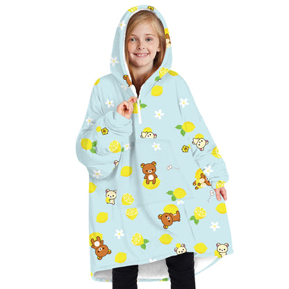 Soft Bee Print Lazy Wearable Watching TV Blanket