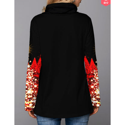 Merry Christmas Elk Print Pullover Sweaters