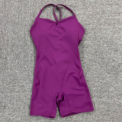 Sexy Backless Tight Short Sports Jumpsuits