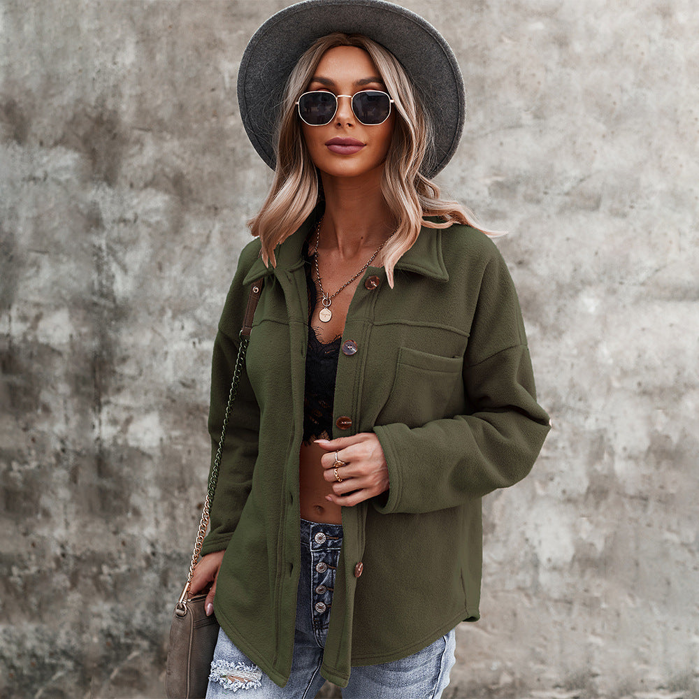 Casual Women Velvet Long Sleeves Overcoats
