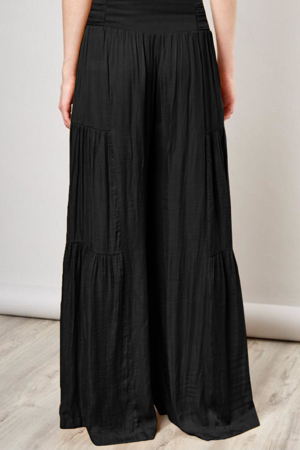 Casual Elastic Waist Wide Legs Pants