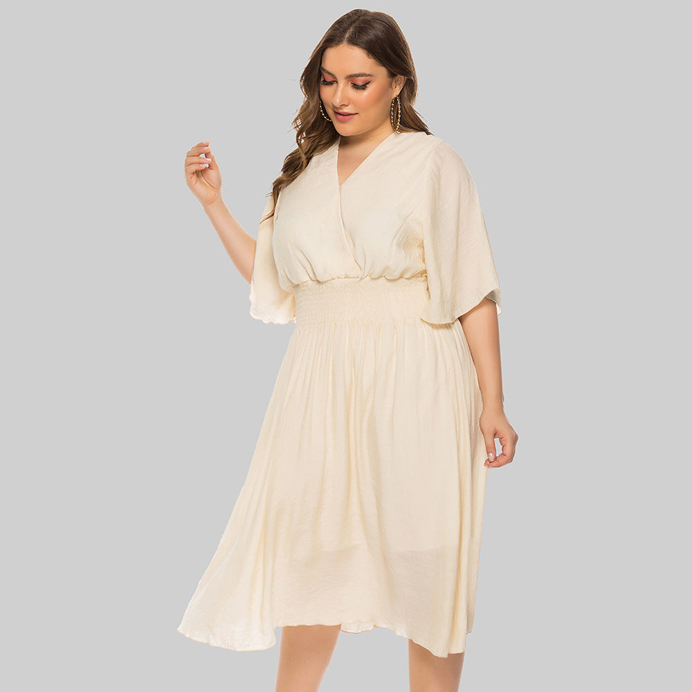 Summer V Neck Plus Sizes Women Short Dresses