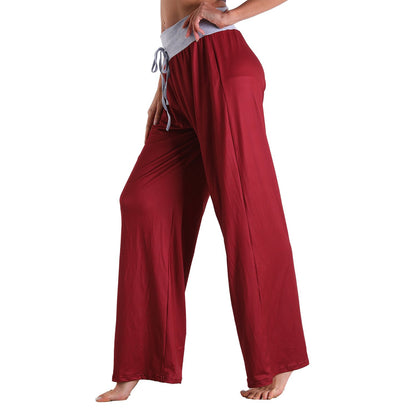 Casual Bandage Solid Loose Homewear Pajamas Pants