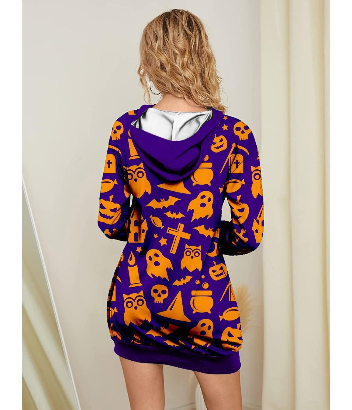 Halloween Pumpkin Design Pullover Hoodies for Women