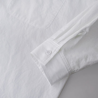 Casual Cotton White Midi Length Women Long Sleeves Shirts