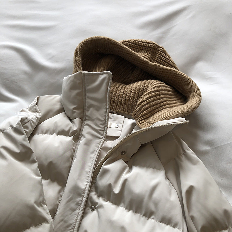 Winter Warm Short Cotton Coats with Knitting Hats