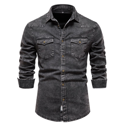 Fashion Denim Long Sleeves Shirts for Men