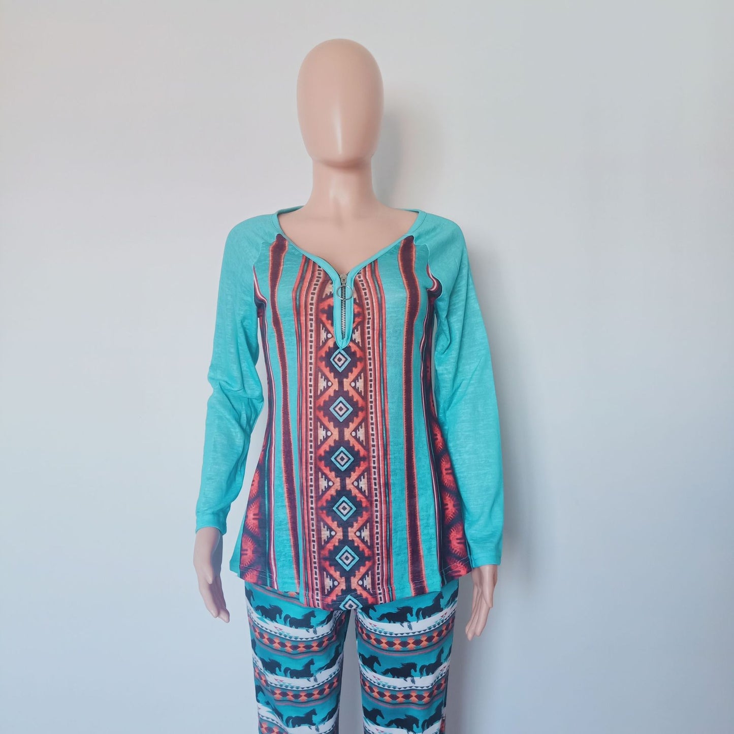 Casual Ethnic Long Sleeves T Shirts for Women