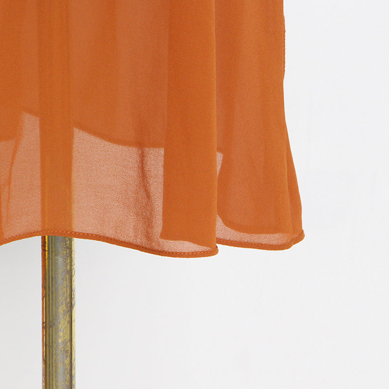 Chiffon High Neck Sleeveless Long Dresses