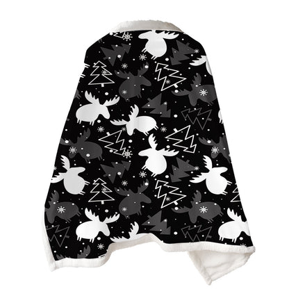 2 In 1 Warm Soft Throw Blanket for Christmas