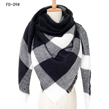 Winter Warm Plaid Scarves for Women