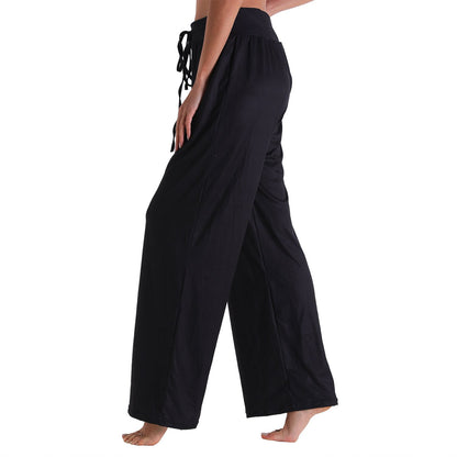Casual Bandage Solid Loose Homewear Pajamas Pants